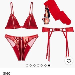 NWT Savage X Fenty Locket Down Set in Red